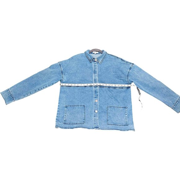 Hailey Womens 2XL Light Blue Denim Jacket With Snap Buttons & Front Pockets - Picture 8 of 8